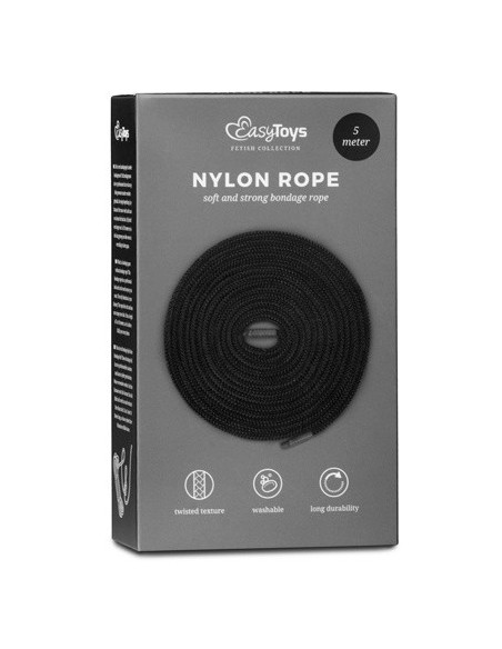 Lina BDSM Black Bondage Rope - 5 m - Liny, sznury BDSM - 1