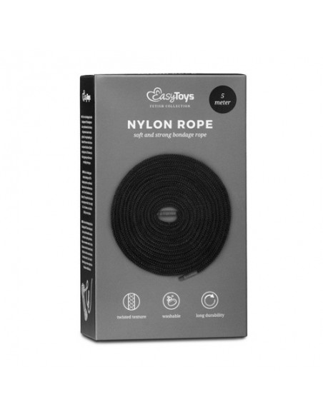 Lina BDSM Black Bondage Rope - 5 m - Liny, sznury BDSM - 6