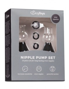 Pompki Na Sutki Black Nipple Sucker Set - Pompki do sutków i pochwy - 1