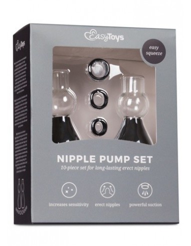 Pompki Na Sutki Black Nipple Sucker Set - Pompki do sutków i pochwy - 1