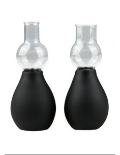 Pompki Na Sutki Black Nipple Sucker Set - Pompki do sutków i pochwy - 1 2