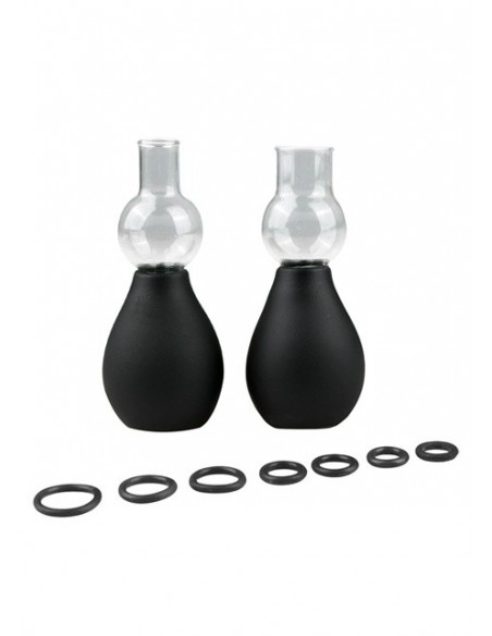 Pompki Na Sutki Black Nipple Sucker Set - Pompki do sutków i pochwy - 4