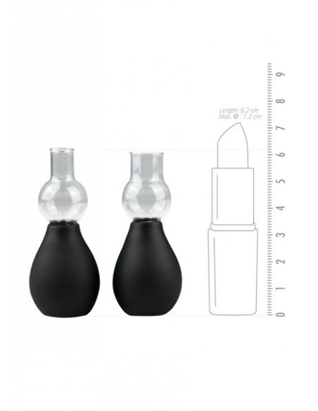 Pompki Na Sutki Black Nipple Sucker Set - Pompki do sutków i pochwy - 5