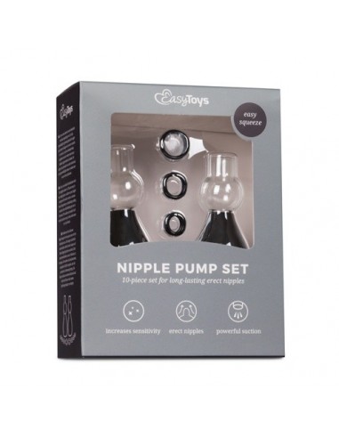 Pompki Na Sutki Black Nipple Sucker Set - Pompki do sutków i pochwy - 7