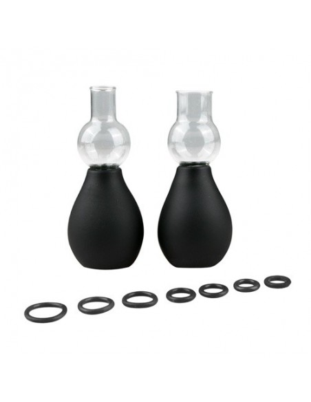 Pompki Na Sutki Black Nipple Sucker Set - Pompki do sutków i pochwy - 9