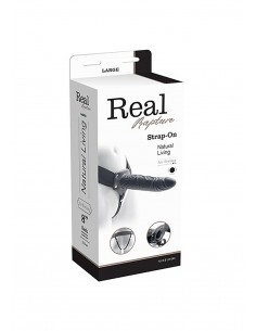 Strapon Z Wibracjami Cavo Real Rapture 8 Black - Strap-ony, dilda na pasku z wibracją - 1