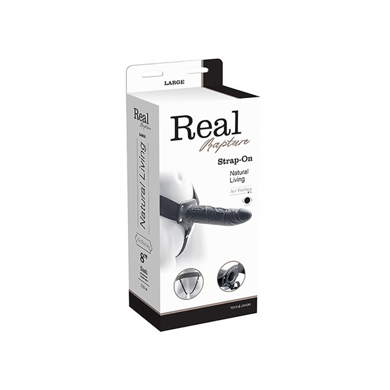 Zastawa Strap-On Real Rapture 8 – Czarna, 22 cm - 1