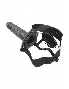 Strapon Z Wibracjami Cavo Real Rapture 8 Black - Strap-ony, dilda na pasku z wibracją - 1 2