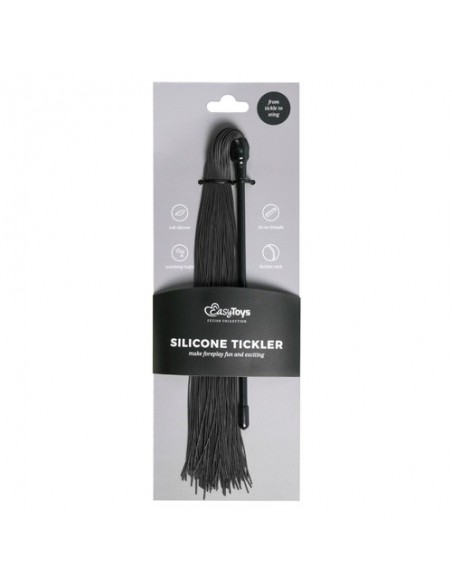 Pejcz BDSM Black Silicone Tickler - Baty, pejcze i packi - 5