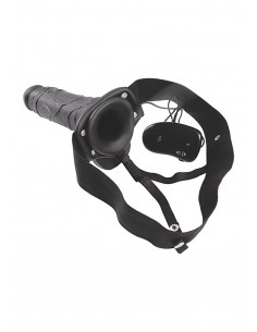 Strapon Z Wibracjami Cavo Real Rapture 8 Black With Balls - Strap-ony, dilda na pasku z wibracją - 1 2