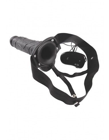 Strapon Z Wibracjami Cavo Real Rapture 8 Black With Balls - Strap-ony, dilda na pasku z wibracją - 2