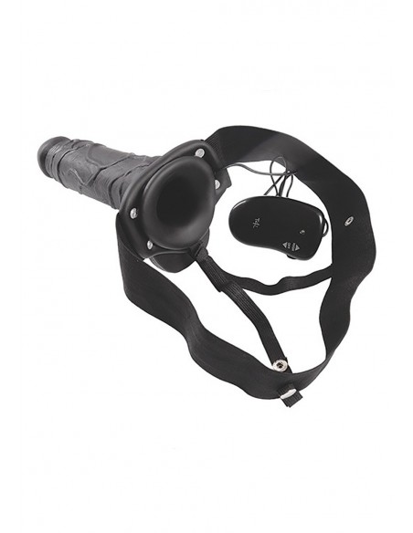 Strapon Z Wibracjami Cavo Real Rapture 8 Black With Balls - Strap-ony, dilda na pasku z wibracją - 2