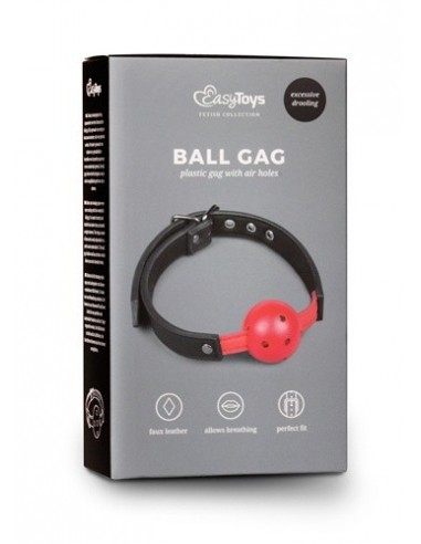Knebel Ball Gag With Pvc Ball - Red - Kneble do ust - 1