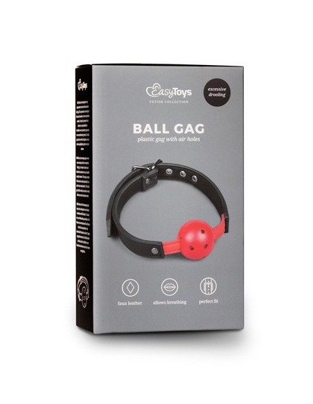 Knebel Ball Gag With Pvc Ball - Red - Kneble do ust - 1