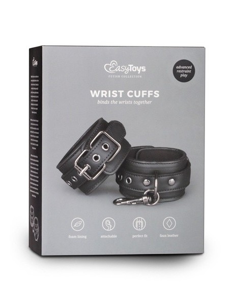 Kajdanki erotyczne Black Leather Handcuffs - Kajdanki erotyczne - 1