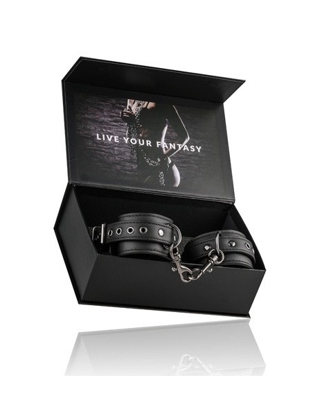 Kajdanki erotyczne Black Leather Handcuffs - Kajdanki erotyczne - 6