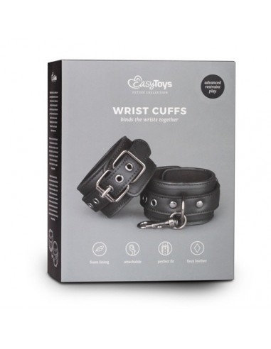 Kajdanki erotyczne Black Leather Handcuffs - Kajdanki erotyczne - 9