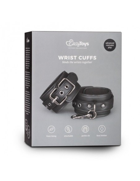 Kajdanki erotyczne Black Leather Handcuffs - Kajdanki erotyczne - 9