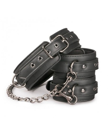 Kajdanki erotyczne Leather Collar With Anklecuff - Kajdanki erotyczne - 1
