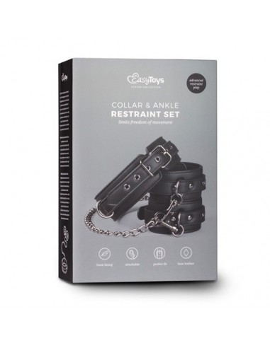 Kajdanki erotyczne Leather Collar With Anklecuff - Kajdanki erotyczne - 3