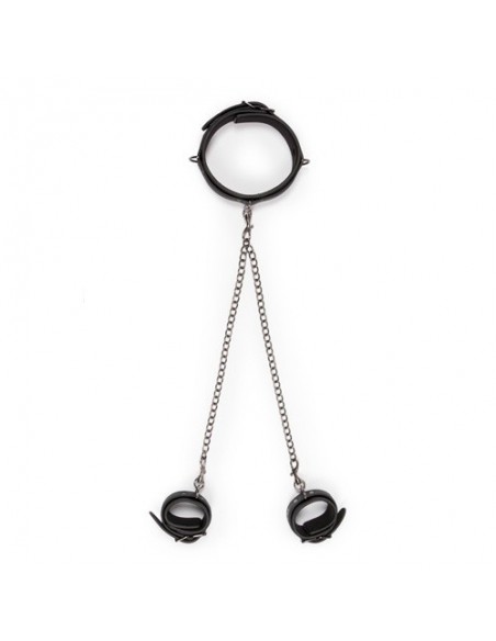 Kajdanki erotyczne Leather Collar With Anklecuff - Kajdanki erotyczne - 4