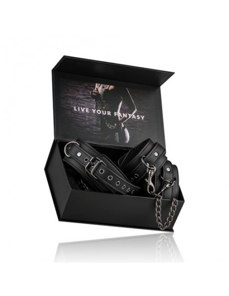 Kajdanki erotyczne Leather Collar With Anklecuff - Kajdanki erotyczne - 7