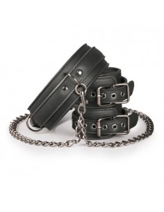 Kajdanki erotyczne Leather Collar With Handcuffs - Kajdanki erotyczne - 1