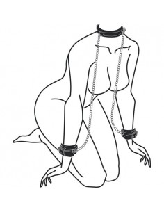 Kajdanki erotyczne Leather Collar With Handcuffs - Kajdanki erotyczne - 1 2