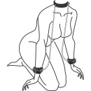 Kajdanki erotyczne Leather Collar With Handcuffs - 2