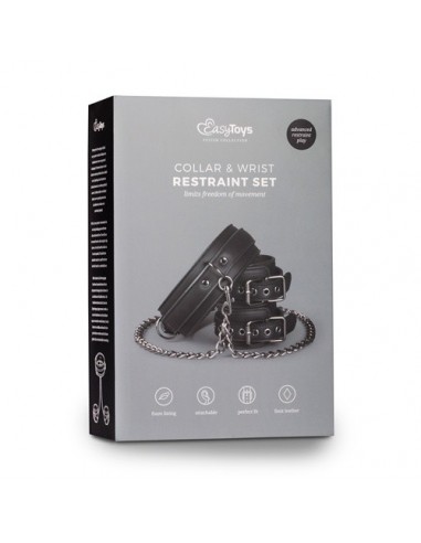 Kajdanki erotyczne Leather Collar With Handcuffs - Kajdanki erotyczne - 3