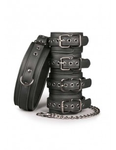 Kajdanki erotyczne Fetish Set With Collar, Ankle- And Wrist Cuffs - Kajdanki erotyczne - 1 2