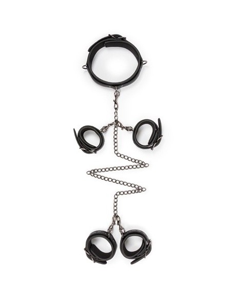Kajdanki erotyczne Fetish Set With Collar, Ankle- And Wrist Cuffs - Kajdanki erotyczne - 4
