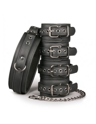 Kajdanki erotyczne Fetish Set With Collar, Ankle- And Wrist Cuffs - Kajdanki erotyczne - 8