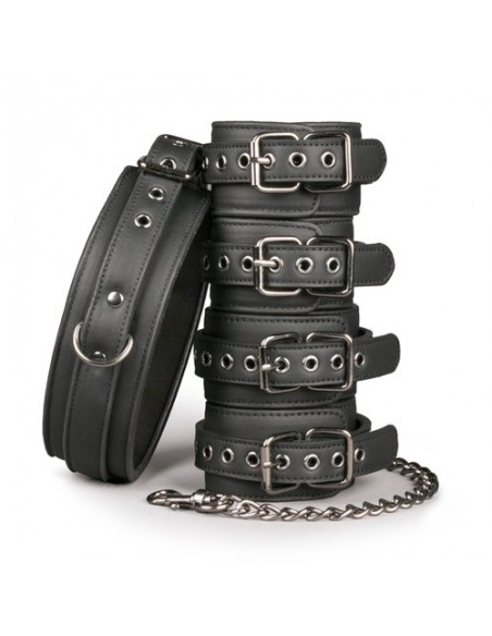 Kajdanki erotyczne Fetish Set With Collar, Ankle- And Wrist Cuffs - Kajdanki erotyczne - 8