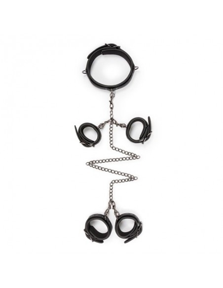 Kajdanki erotyczne Fetish Set With Collar, Ankle- And Wrist Cuffs - Kajdanki erotyczne - 11