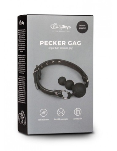 Knebel Ball Gag With Silicone Beads - Kneble do ust - 1