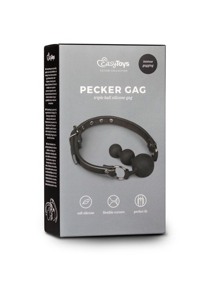 Knebel Ball Gag With Silicone Beads - Kneble do ust - 1