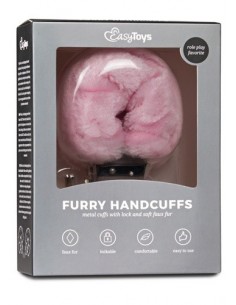 Kajdanki do Sypialni Furry Handcuffs Różowe - Kajdanki erotyczne - 1