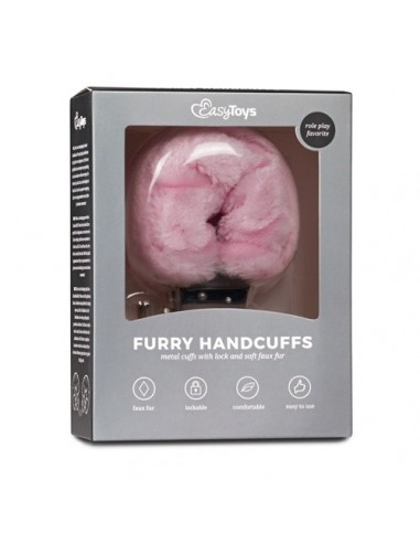 Kajdanki do Sypialni Furry Handcuffs Różowe - Kajdanki erotyczne - 5