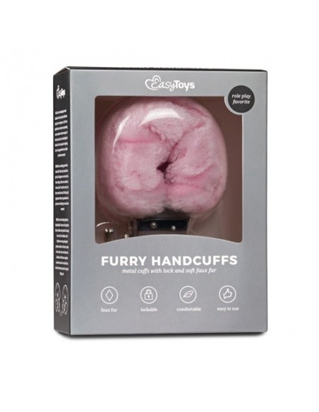 Kajdanki do Sypialni Furry Handcuffs Różowe - Kajdanki erotyczne - 5