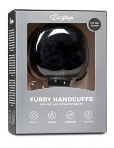 Kajdanki do Sypialni Furry Handcuffs Czarne - Kajdanki erotyczne - 1