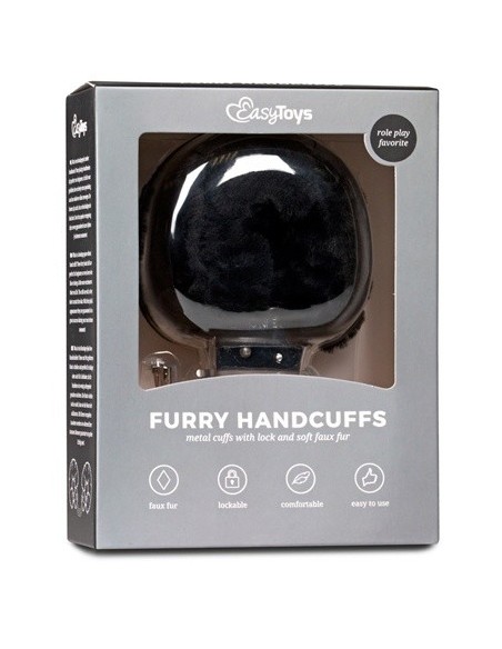 Kajdanki do Sypialni Furry Handcuffs Czarne - Kajdanki erotyczne - 1