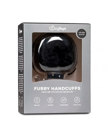 Kajdanki do Sypialni Furry Handcuffs Czarne - Kajdanki erotyczne - 5