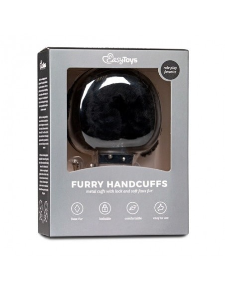 Kajdanki do Sypialni Furry Handcuffs Czarne - Kajdanki erotyczne - 5