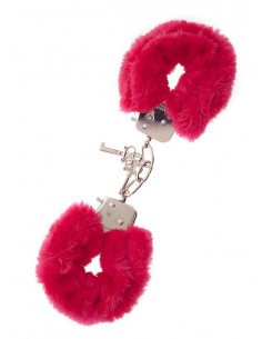 Kajdanki erotyczne Metal Handcuff With Plush Red - Kajdanki erotyczne - 1