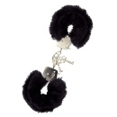 Kajdanki erotyczne Metal Handcuff With Plush Black - 1