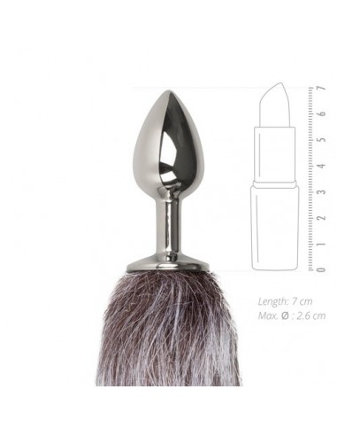 Korek analny Butt Plug Lisi Ogon Srebrny / Szary - Korki analne z ogonkiem - 3