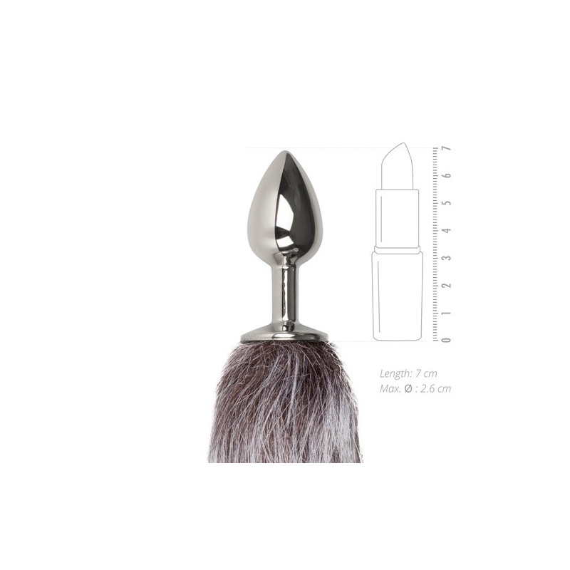 Metalowy Korek Analny Lisi Ogon - Stal Nierdzewna, Głębokość Wsuwania 6 cm - 3