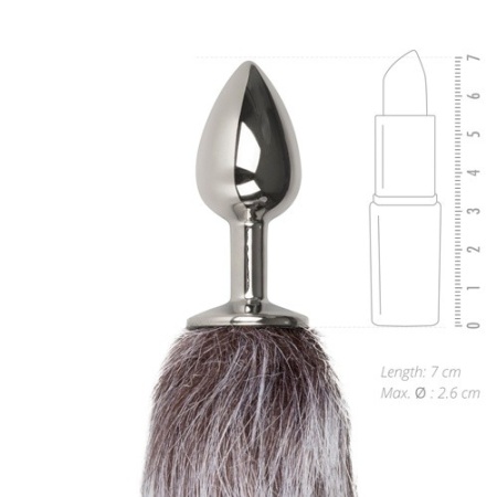 Metalowy Korek Analny Lisi Ogon - Stal Nierdzewna, Głębokość Wsuwania 6 cm - 3