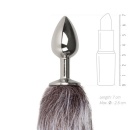 Metalowy Korek Analny Lisi Ogon - Stal Nierdzewna, Głębokość Wsuwania 6 cm - 3